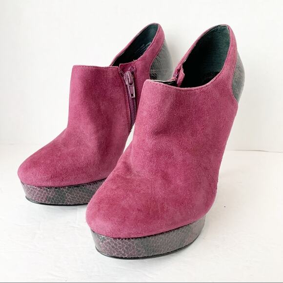 Bandolino Purple Suede Platform Bootie SZ 5.5 - Picture 3 of 8